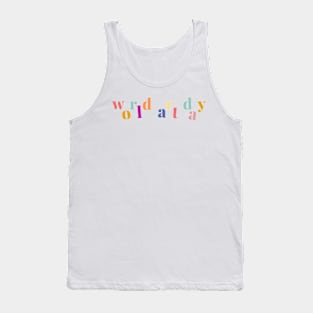 World Art Day Colourful Text Design Tank Top